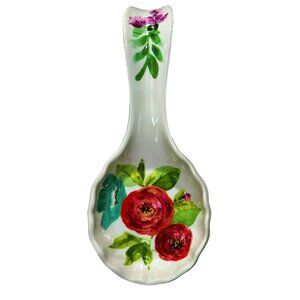 The Pioneer Woman Kitchen Spoon Rest Red Floral Clara Melamine Farmhouse Decor